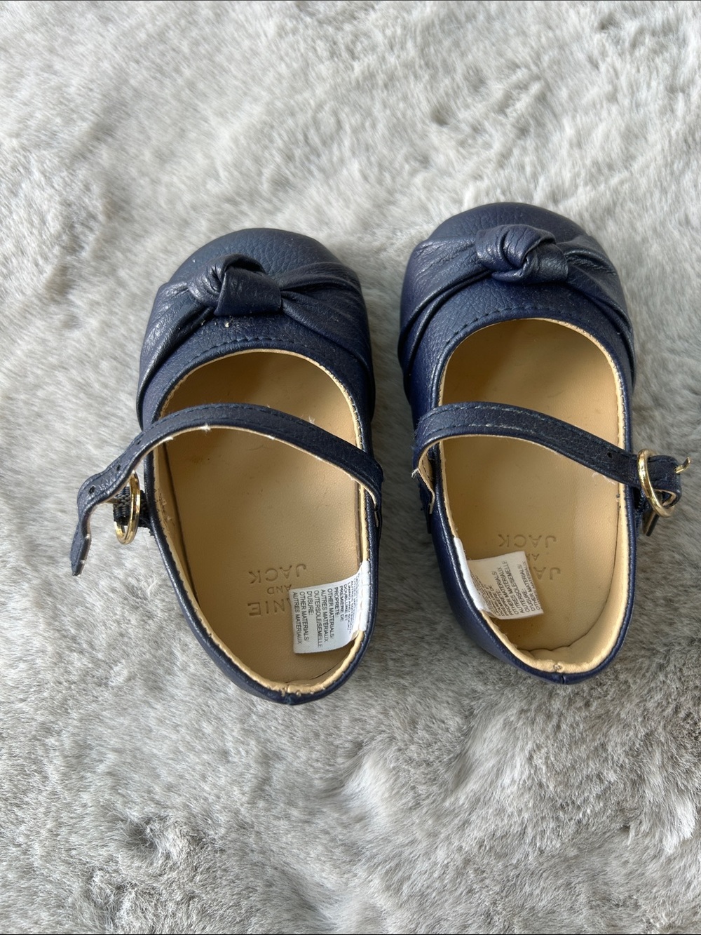 Janie and Jack Navy Knot Mary Jane Flats
